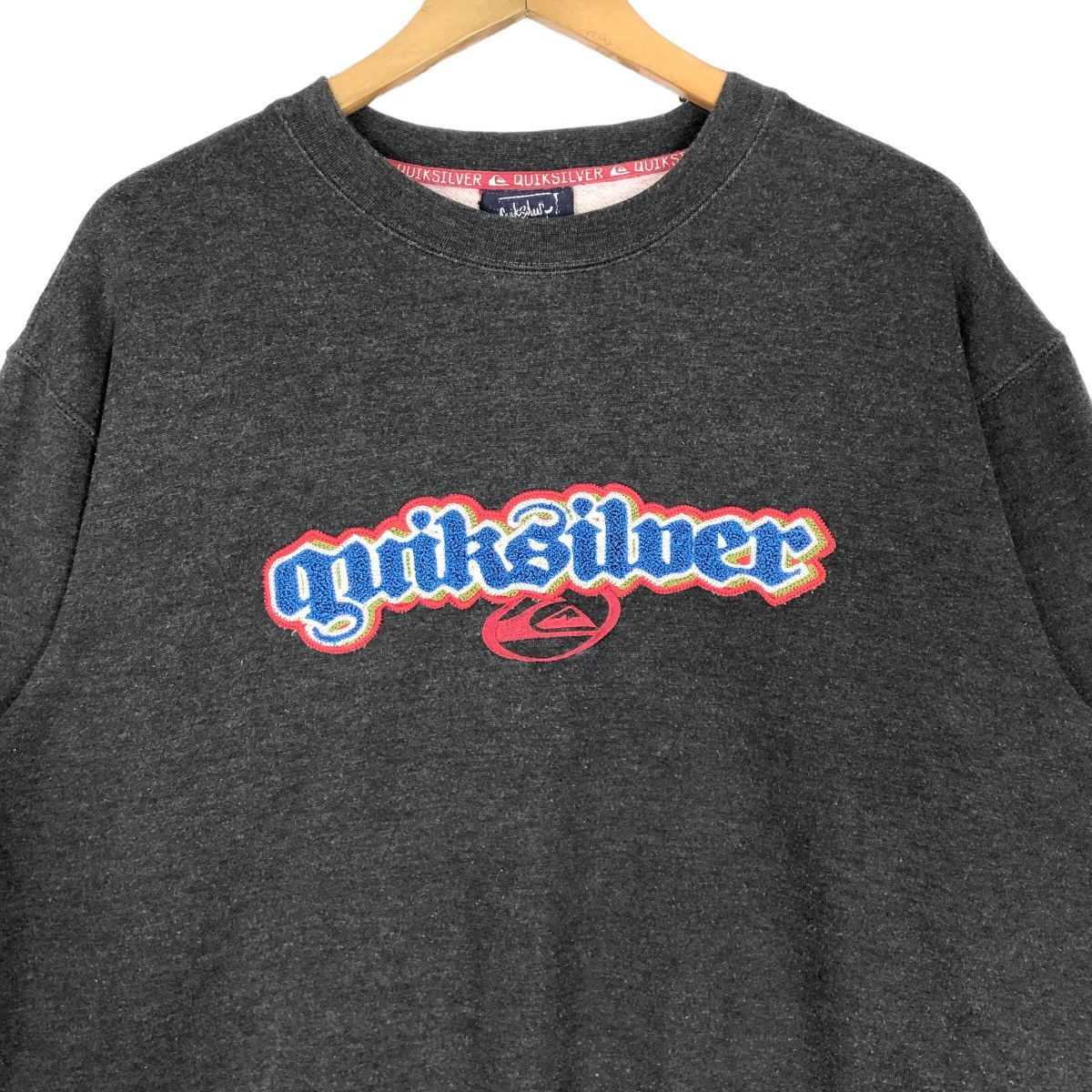 Vintage Quiksilver Crewneck Sweatshirt Big Logo Embroidery - 3