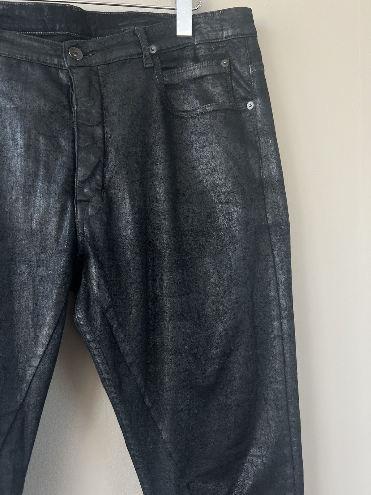 Black Waxed Torrence Cut Jeans - 4