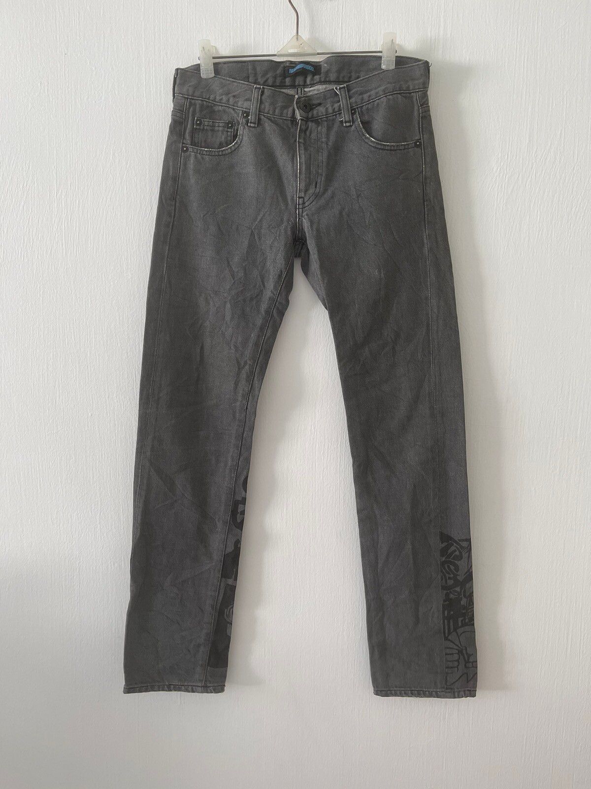 Vintage - Neighborhood NBHD ‘02’ Selvedge Print Denim Jeans - 1