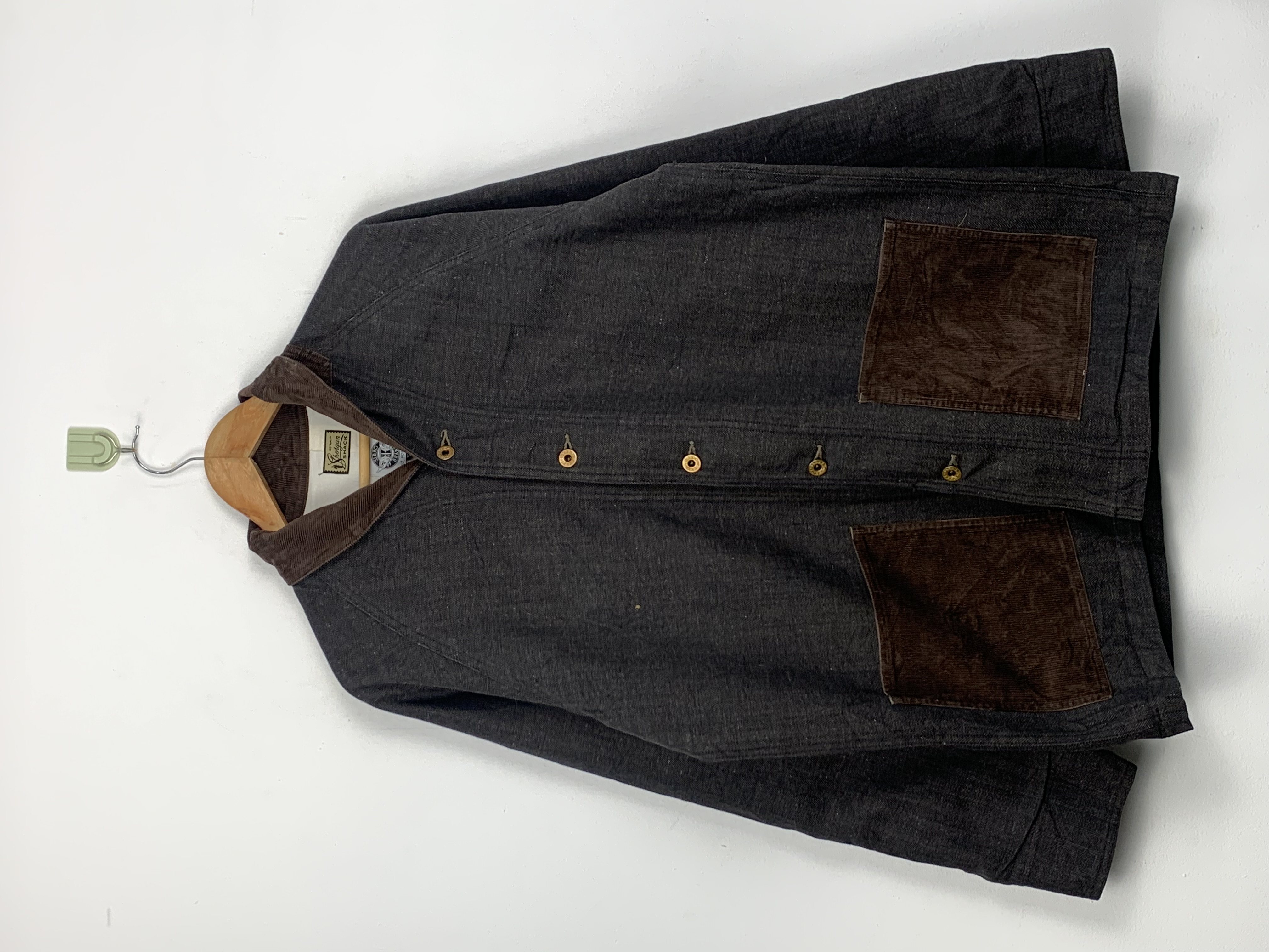 Vintage - Vintage 80s Japanese Brand Denim Jacket Leather Pocket - 1