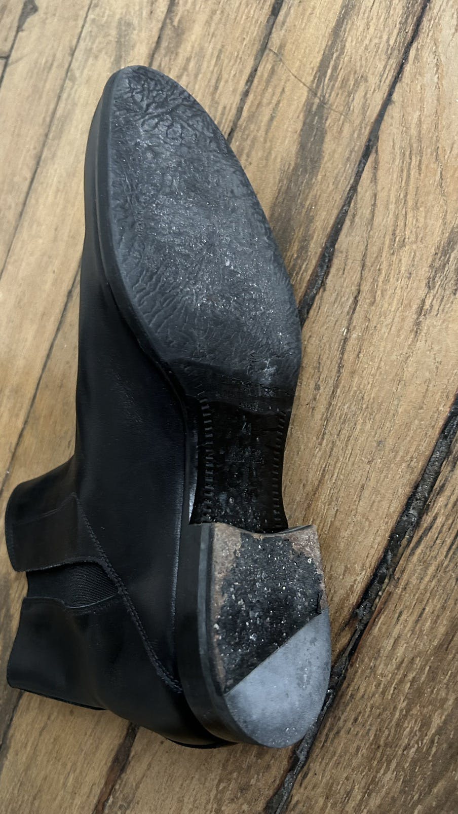 matte black leather chelsea boots . maison margiela . - 12