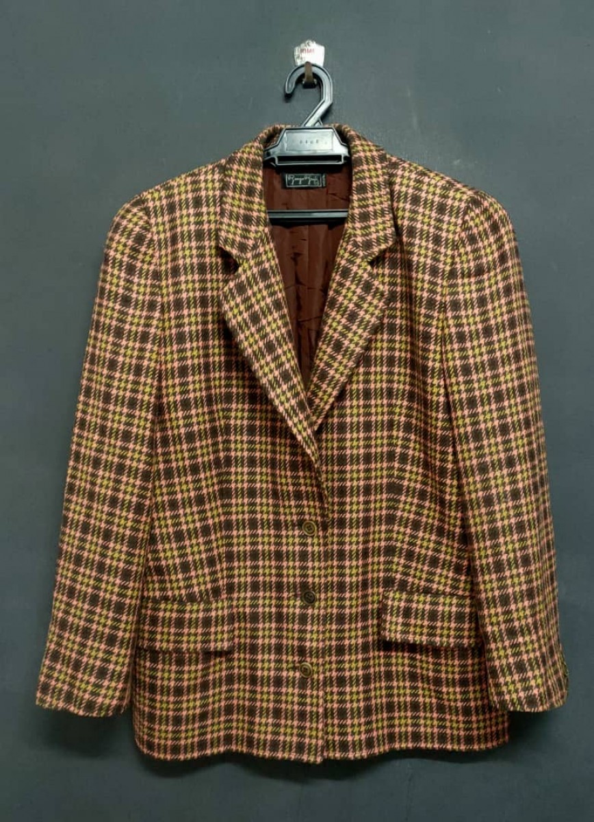 Cashmere & Wool - Grati Checked Wool Blazer Jacket - 1