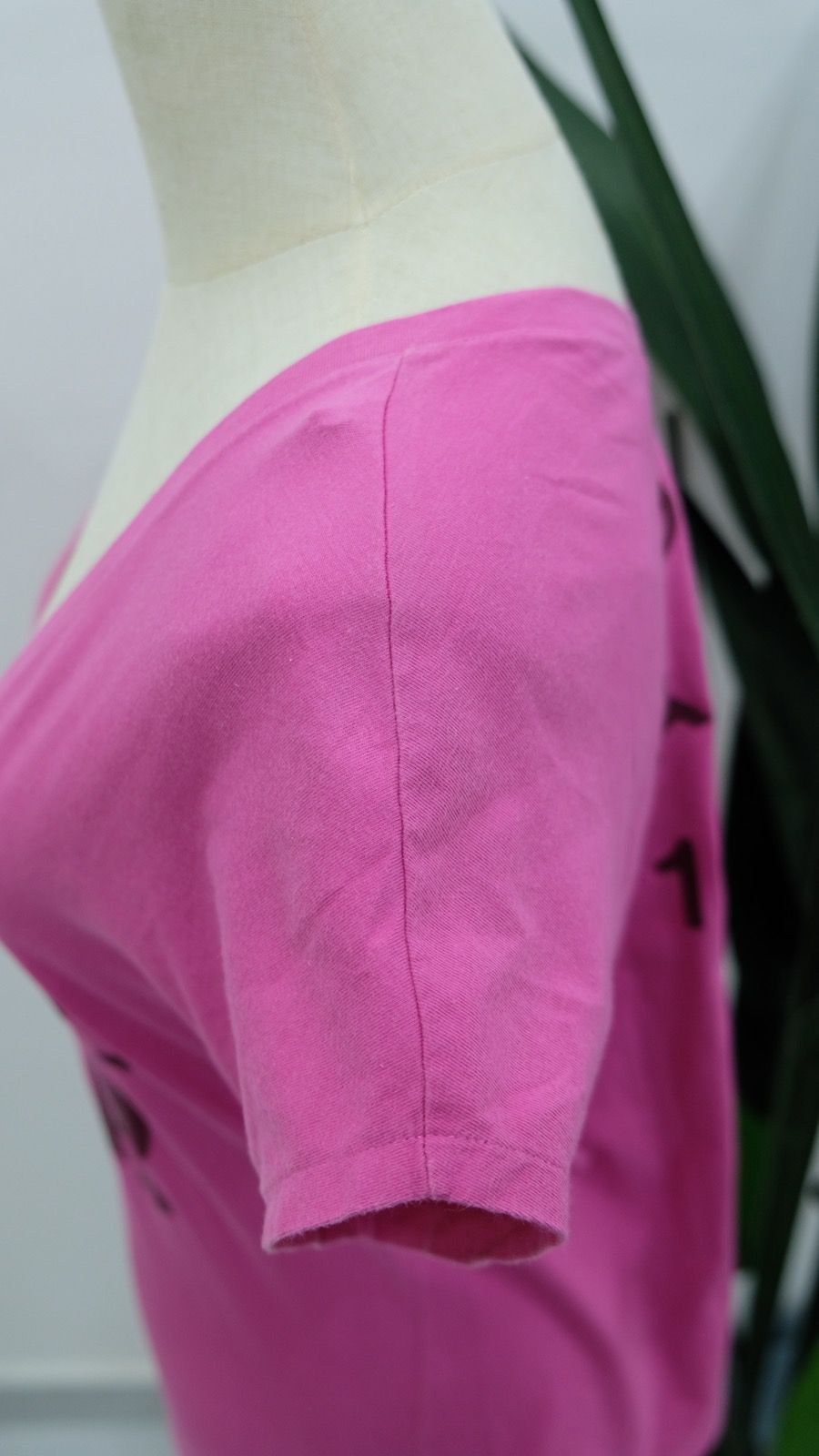 Dior pink & maroon J'adore Dior Logo Print V Neck Top Jadore - 4