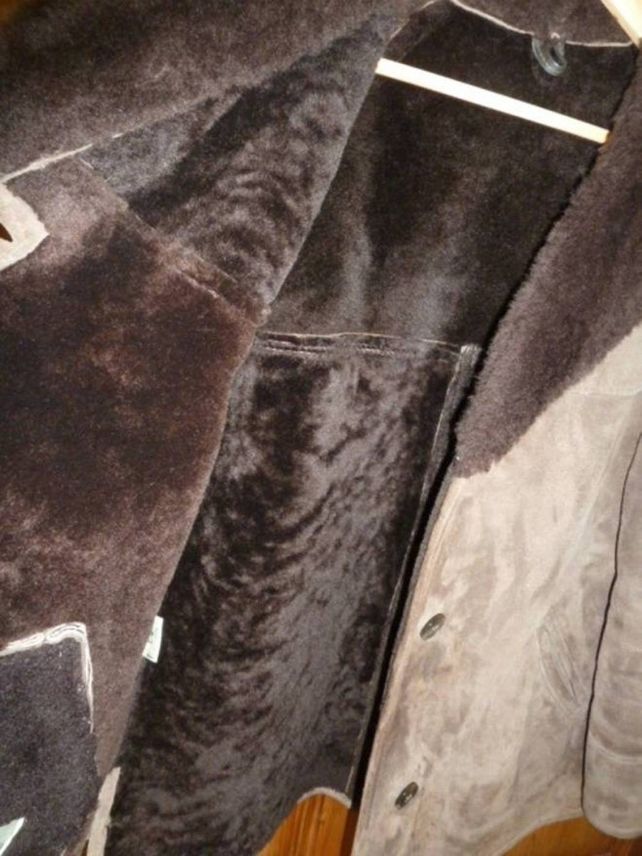 Vintage - 100% Real Sheepskin Lambskin Shearling Coat Jacket - 3