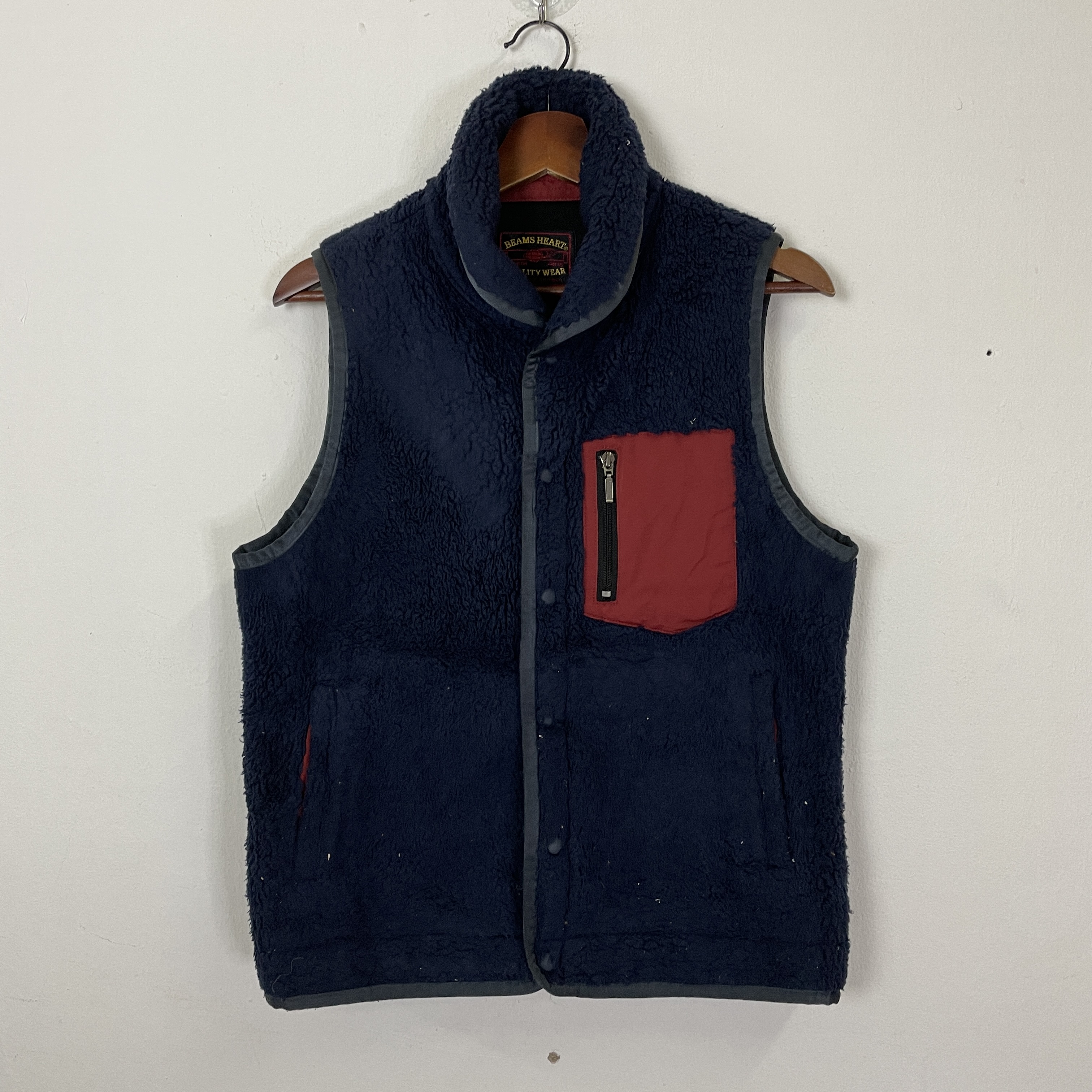 Vintage Beams Heart Button Ups Fleece Vest - 1