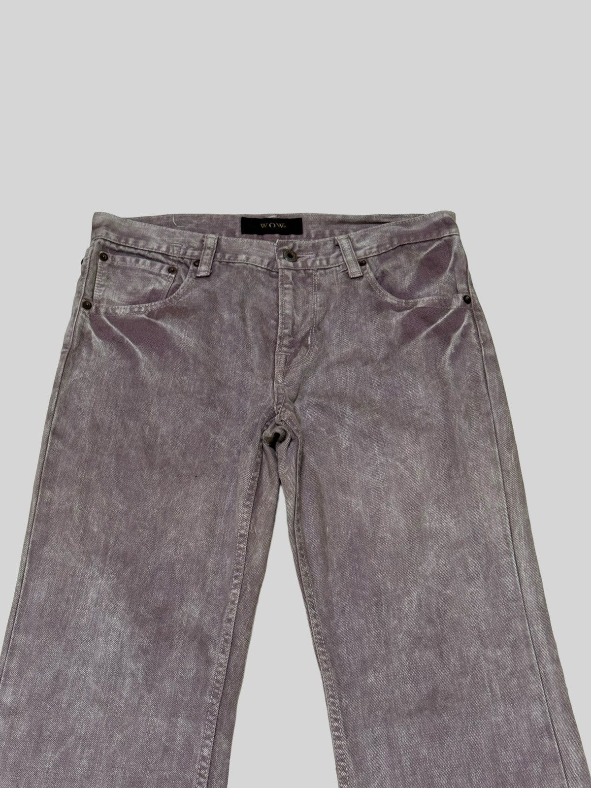 If Six Was Nine - Vintage Flared WOW Jeans Acid Wash Purple Denim - 3