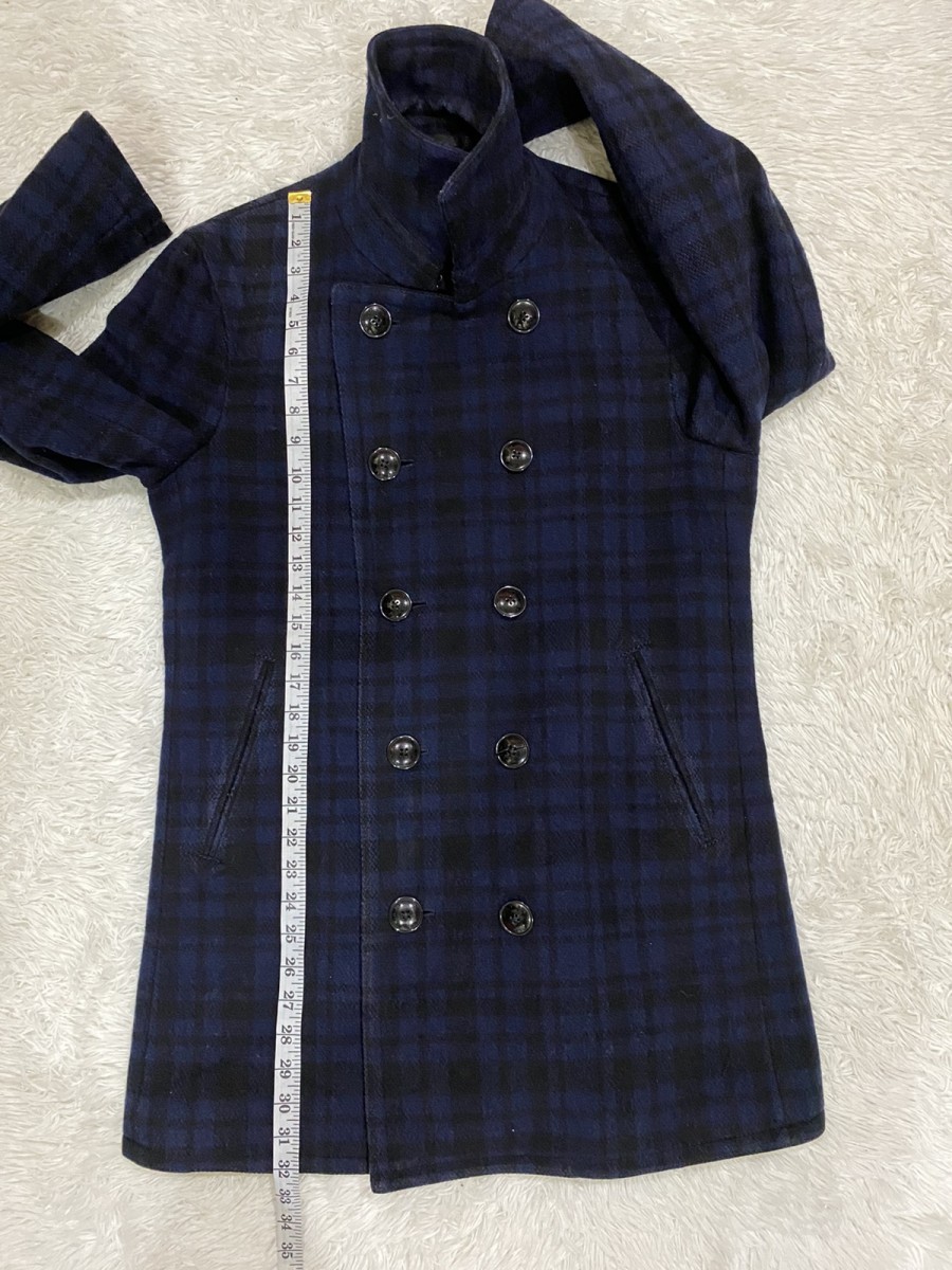 Burberry Black Label Double Breasted Checked Wool Coat Jacket - 14