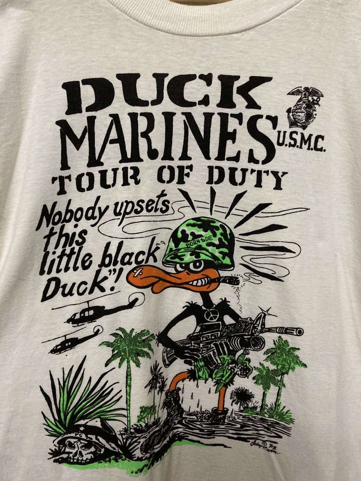 Vintage 80s USMC Duck Marines Tshirt - 4