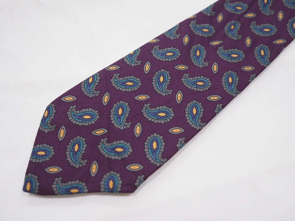 Vintage Pierre Paisley Silk Tie Made in UK - 2