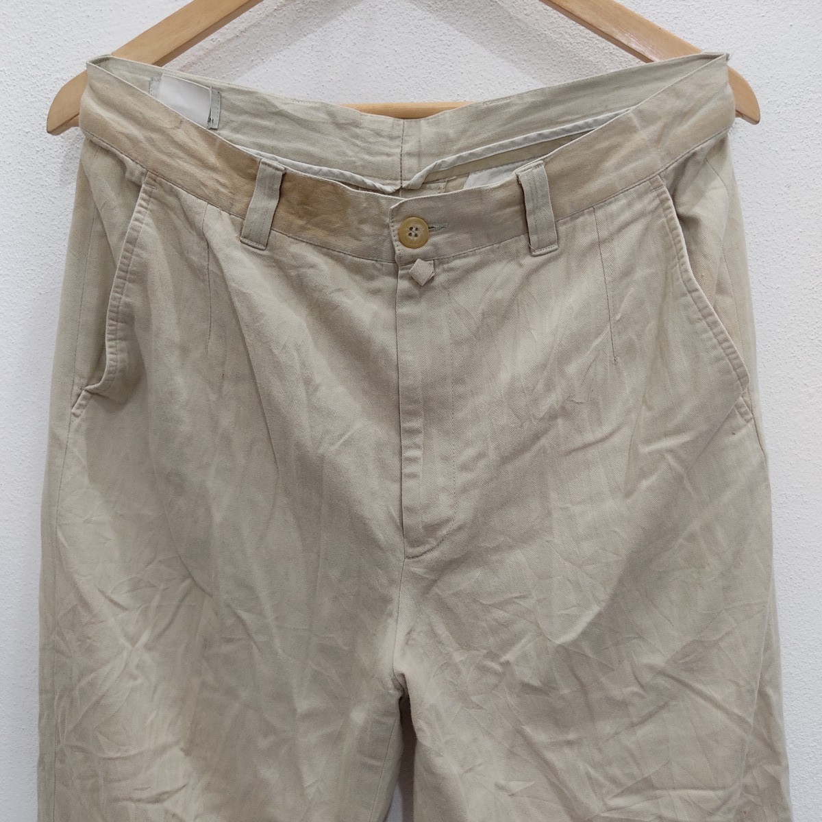 Dries Van Noten Belgium White Beige Casual Office Mens Pant - 3