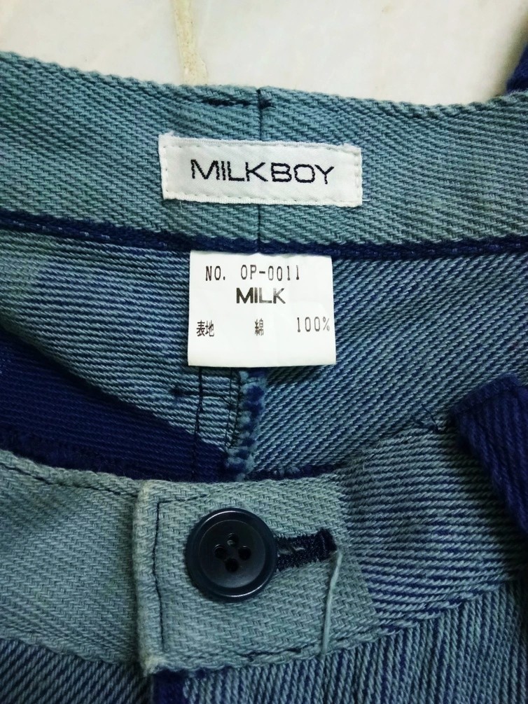 Japanese Brand - Milkboy cropped denim check plaid split pants Japan - 3