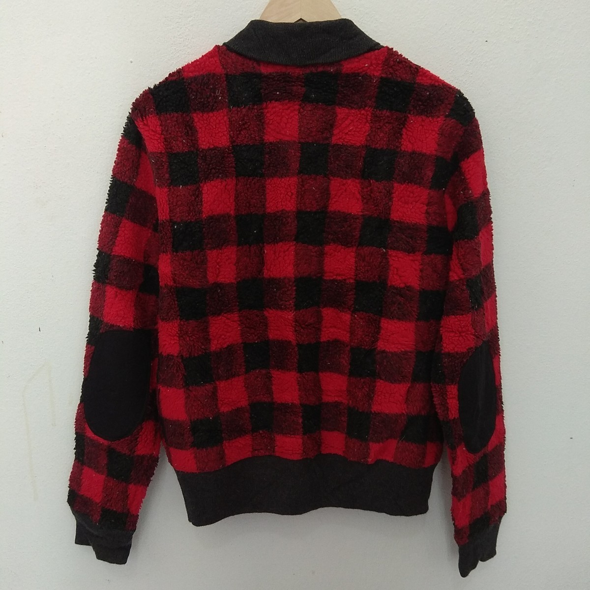 American Vintage - GAP Red Flannel Black Checked Grunge Fleece Winter Jacket - 5
