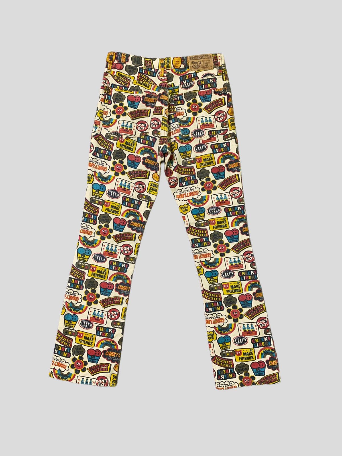 Vintage - Flared CHEEKYLIBERI Over Print Hysteric Style Design Pant - 4