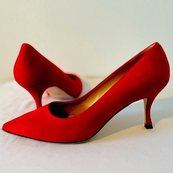 Stuart Weitzman lipstick Red Suede heels - 1