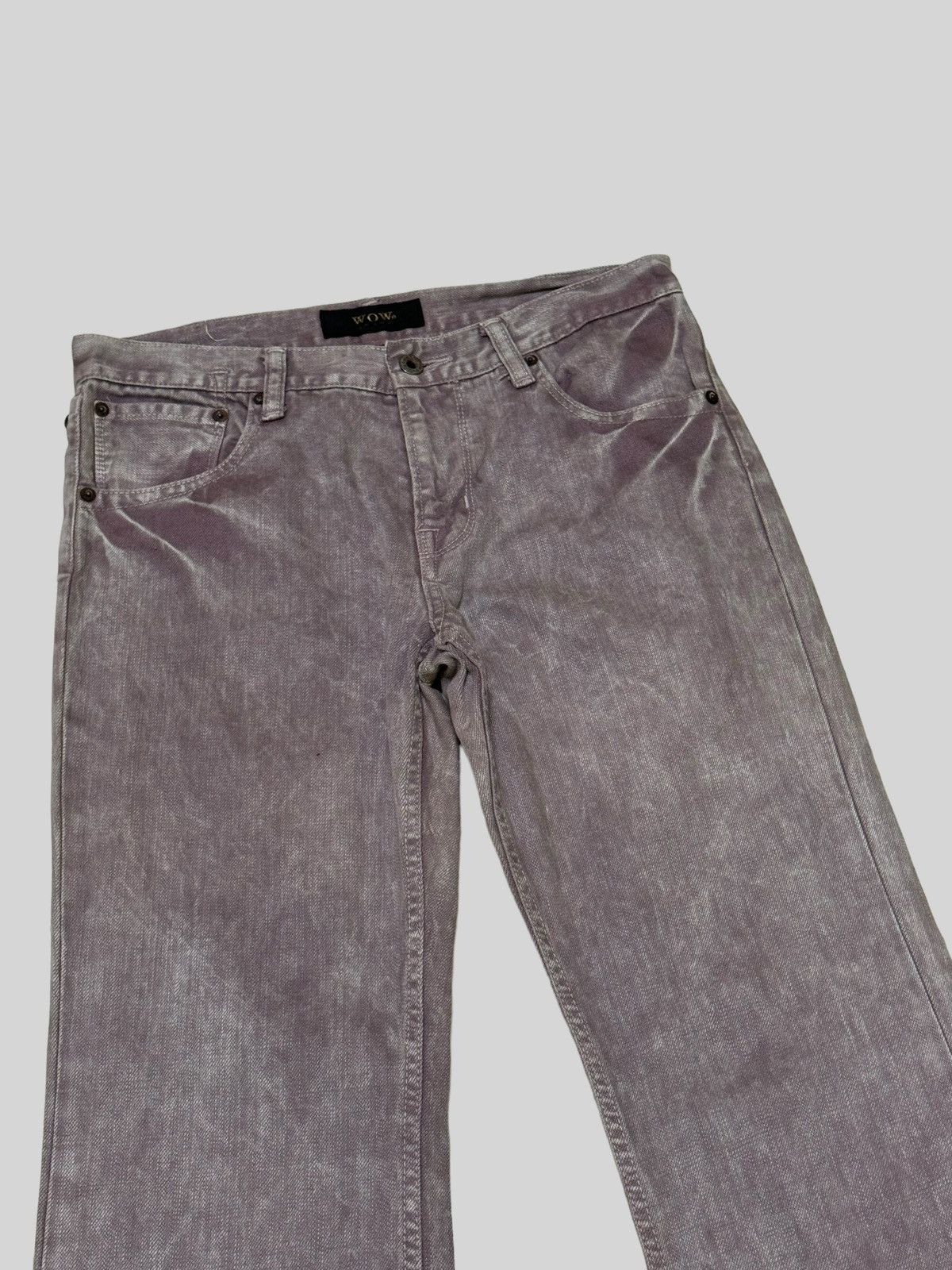 If Six Was Nine - Vintage Flared WOW Jeans Acid Wash Purple Denim - 4