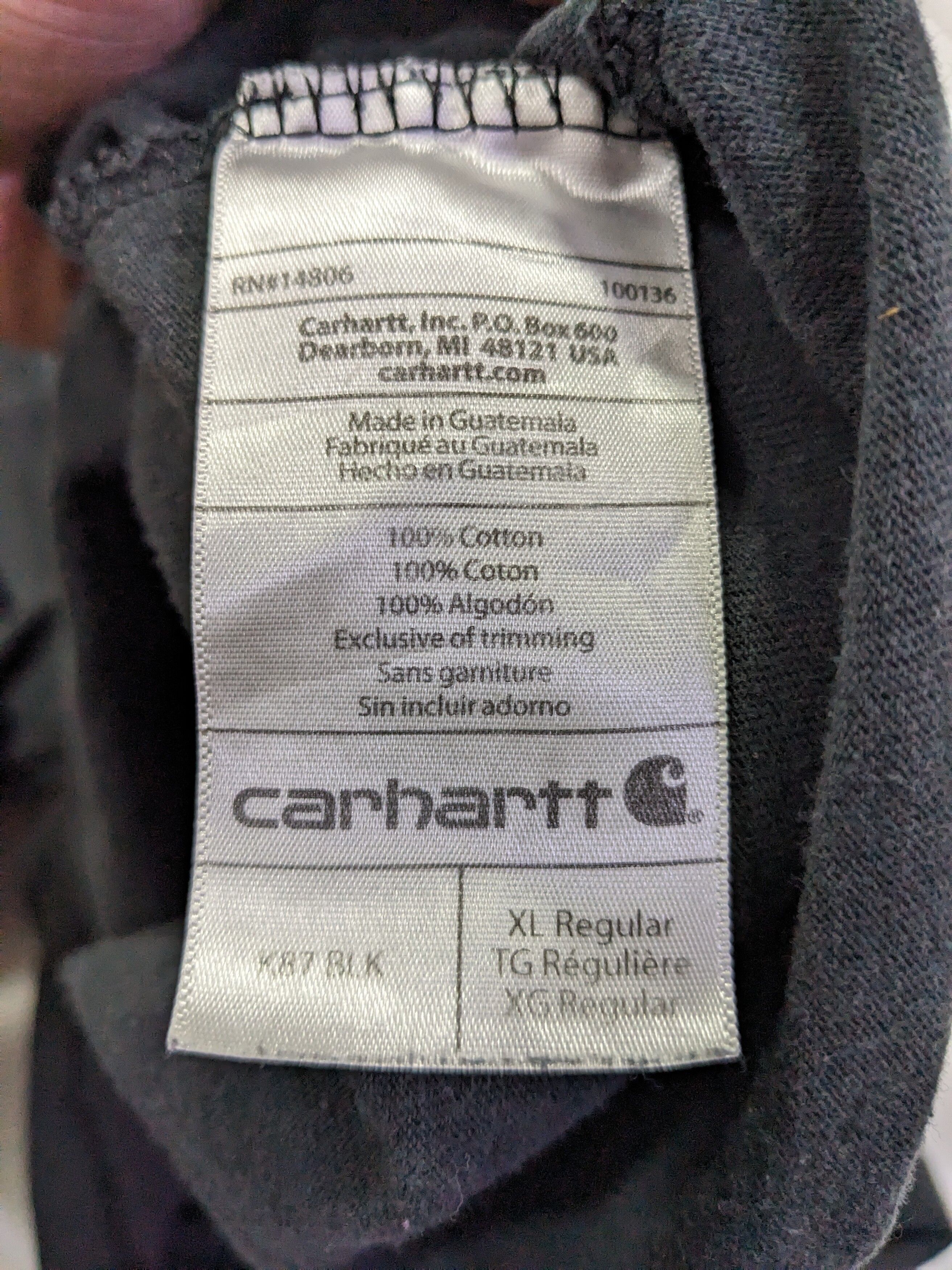 Carhartt Black Pocket Men's Faded T-Shirt - 6