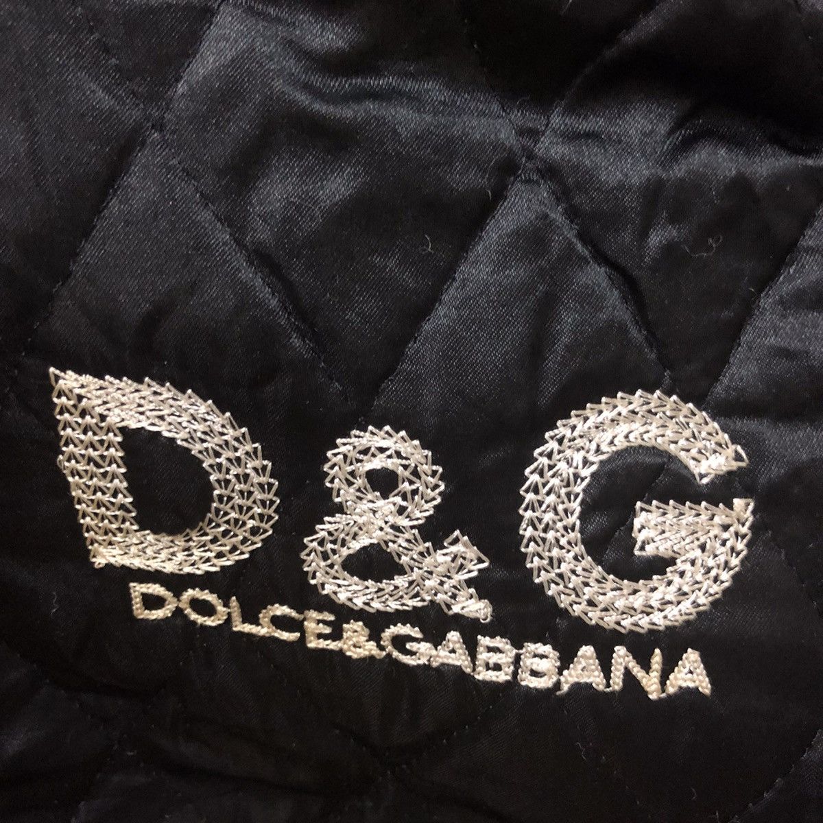 Vintage d&g big embroidery logo qulited hoodie jacket - 7