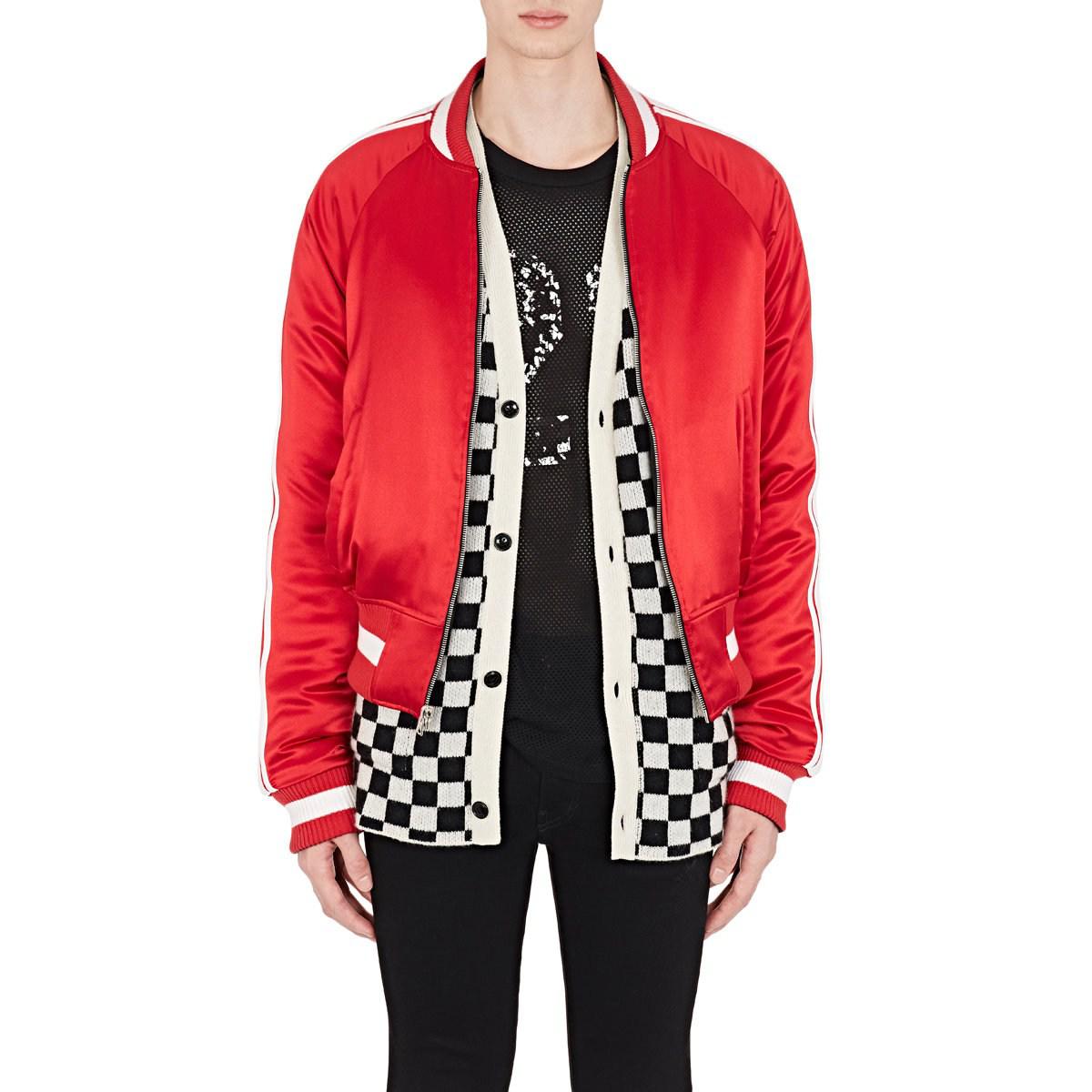 *NWT* SILK/LEATHER REVERSIBLE BOMBER (BLACK/RED) - 9