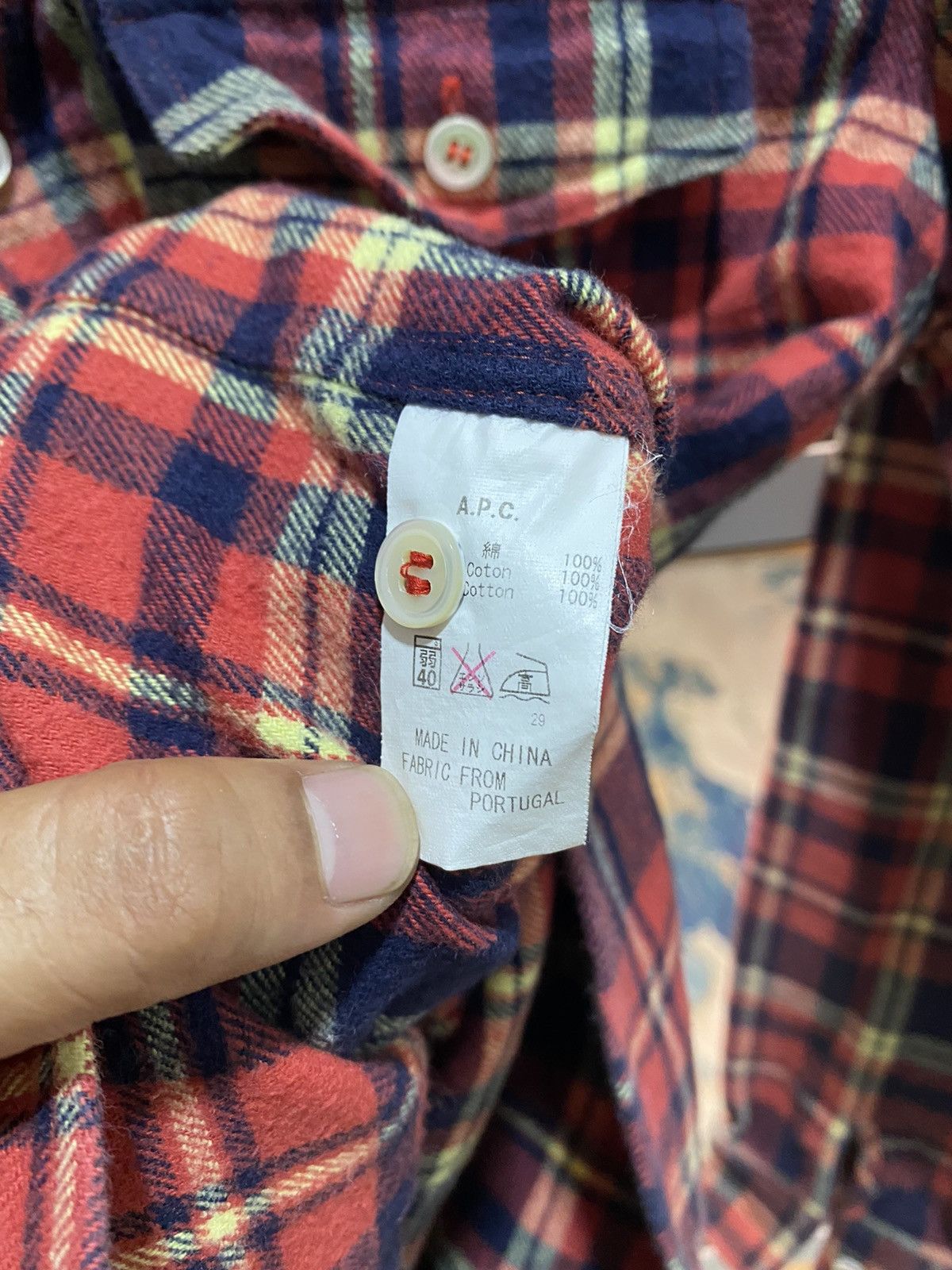 Plaid Flannel Button Up Shirt - 6