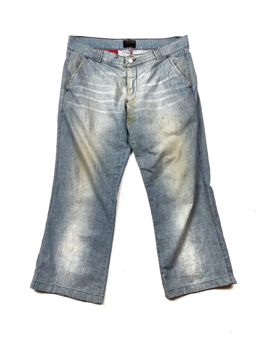 Distressed Denim - Cropped Denim Jeans Bottom Trouser - 1
