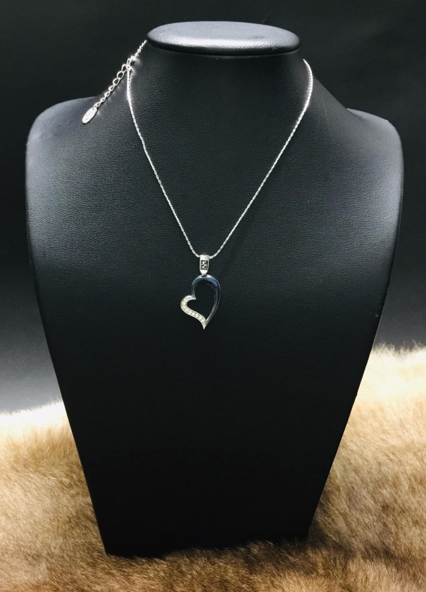 Karl Lagerfeld - Asymmetrical hollow heart steel necklace - 2