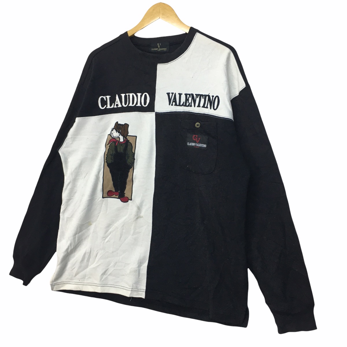 Vintage - Vtg CLAUDIO VALENTINO Dog Pet Sweatshirt Embroidery L - 4