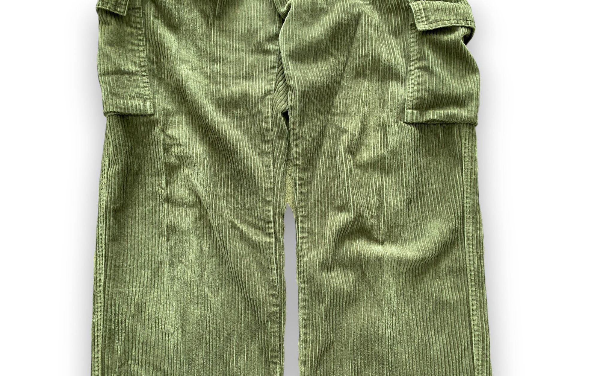 Corduroy Cargo Pants Olive Vintage Y2K Streetwear Men’s XL - 6