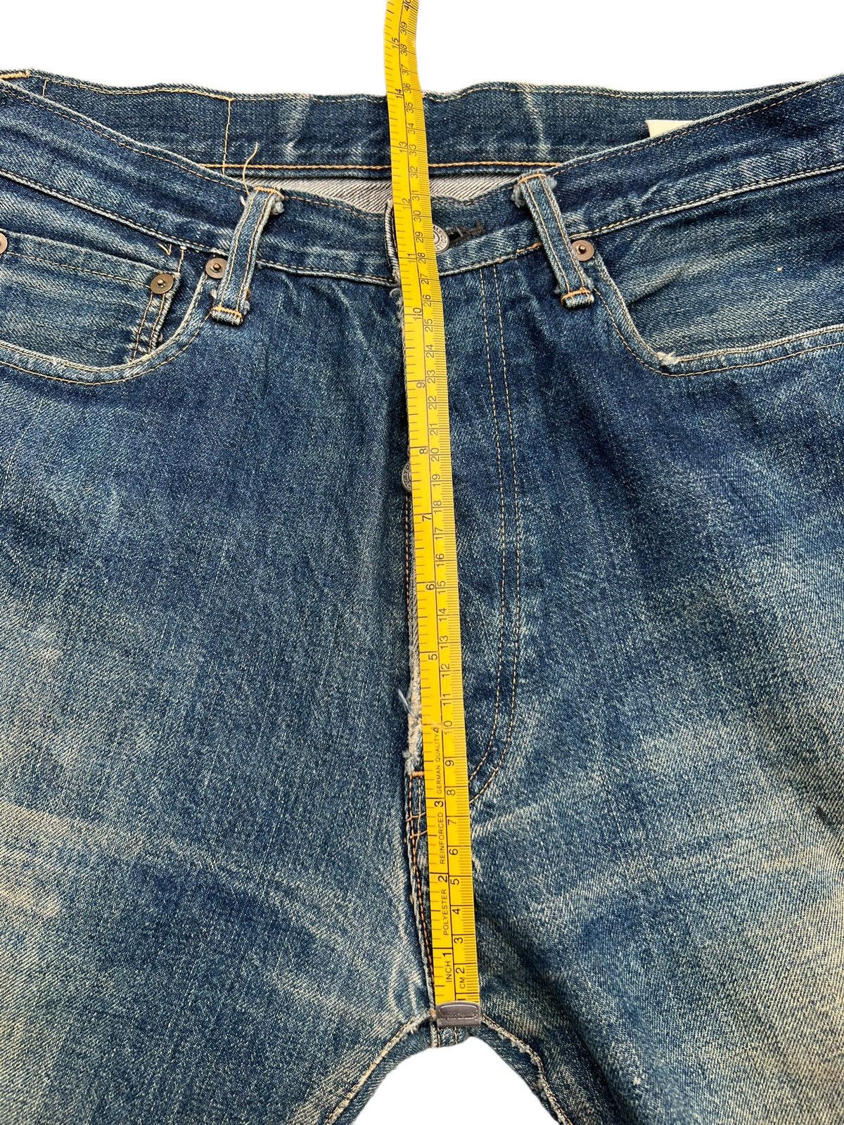 Vtg Beams Plus Japan Selvedge Distressed Mudwash Denim Jeans - 18