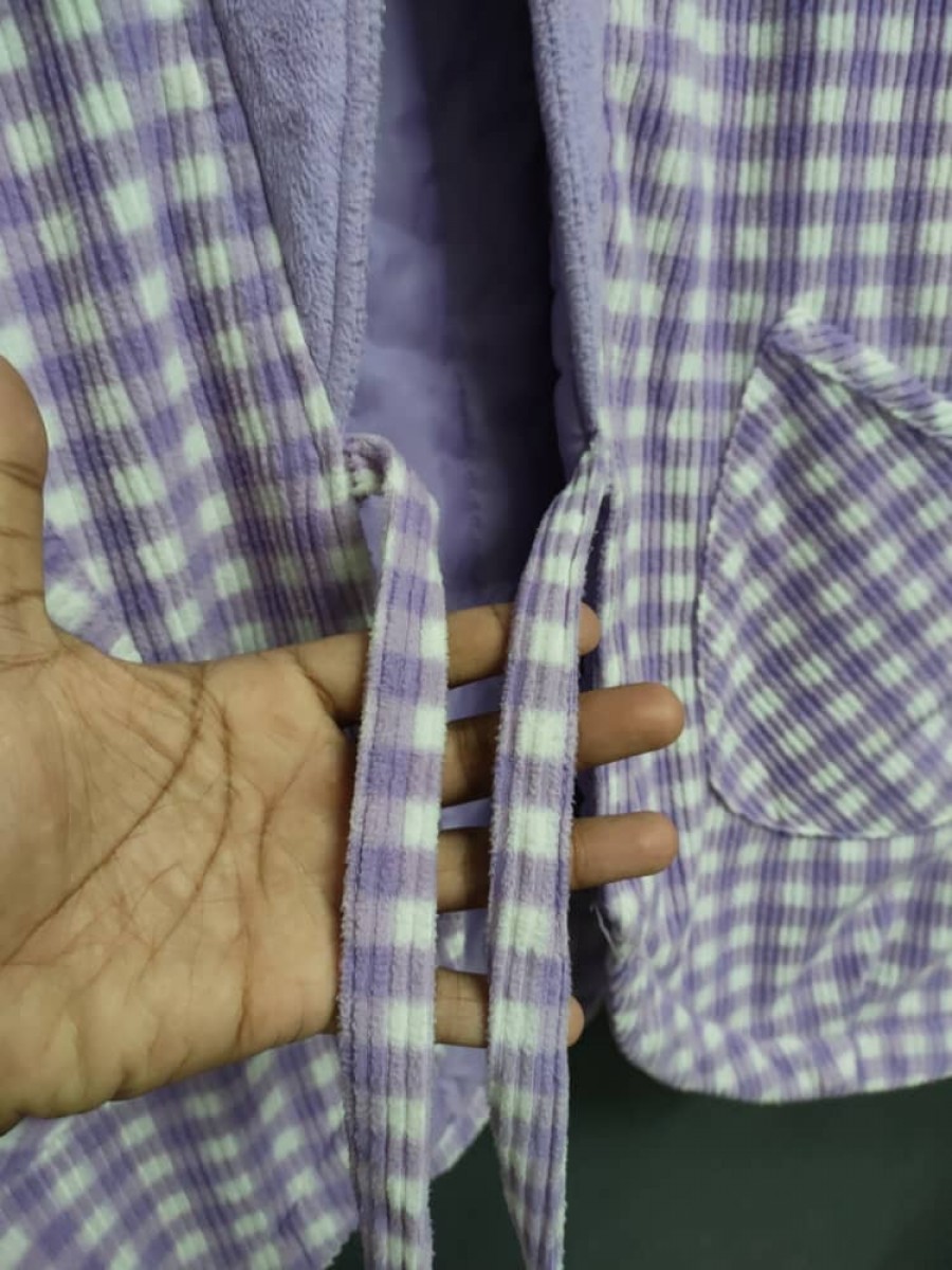 Flannel - Corduroy Checkered Kimono Hanten - 3