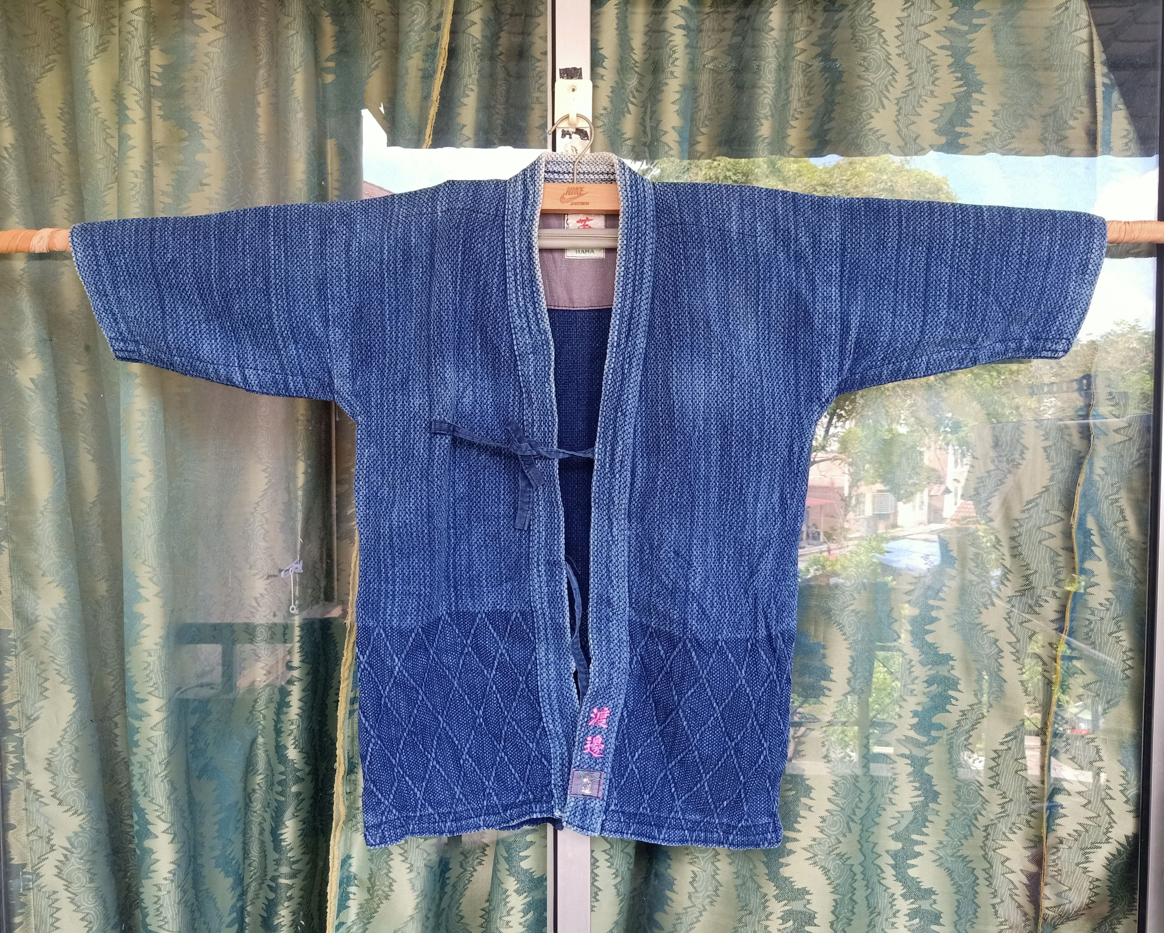 Cardigan - Kimono Indigo Hana Boro Jacket - 3