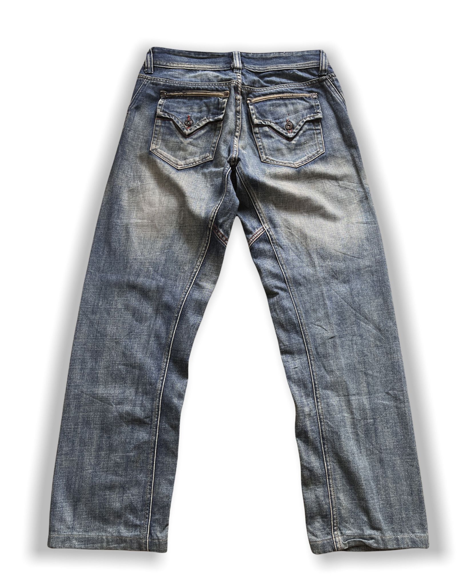 VINTAGE FADED DIESEL FLARE DENIM JEANS MADE IN ITALY - 11