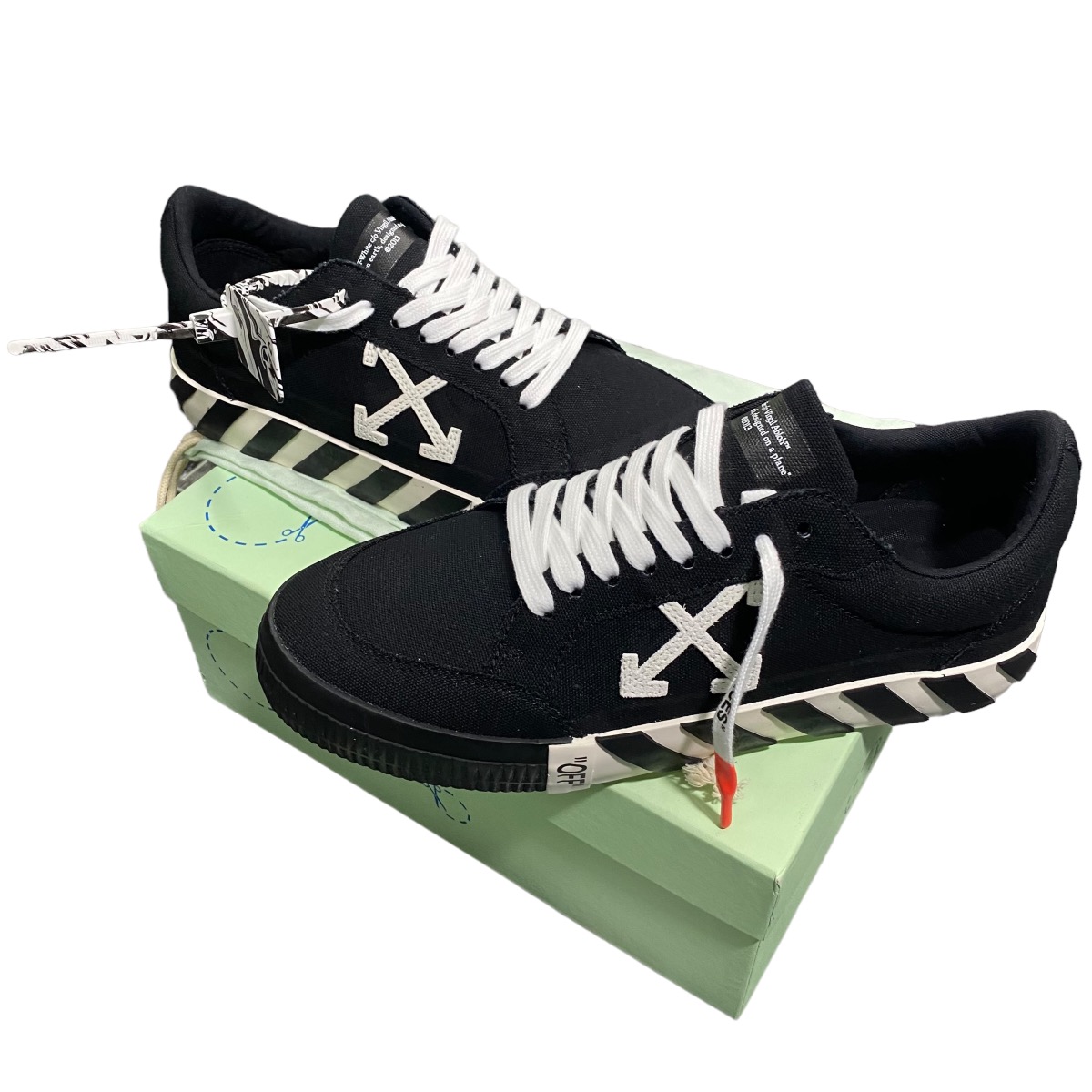 OFF WHITE VULCANIZED LOW TOP SNEAKERS - 4