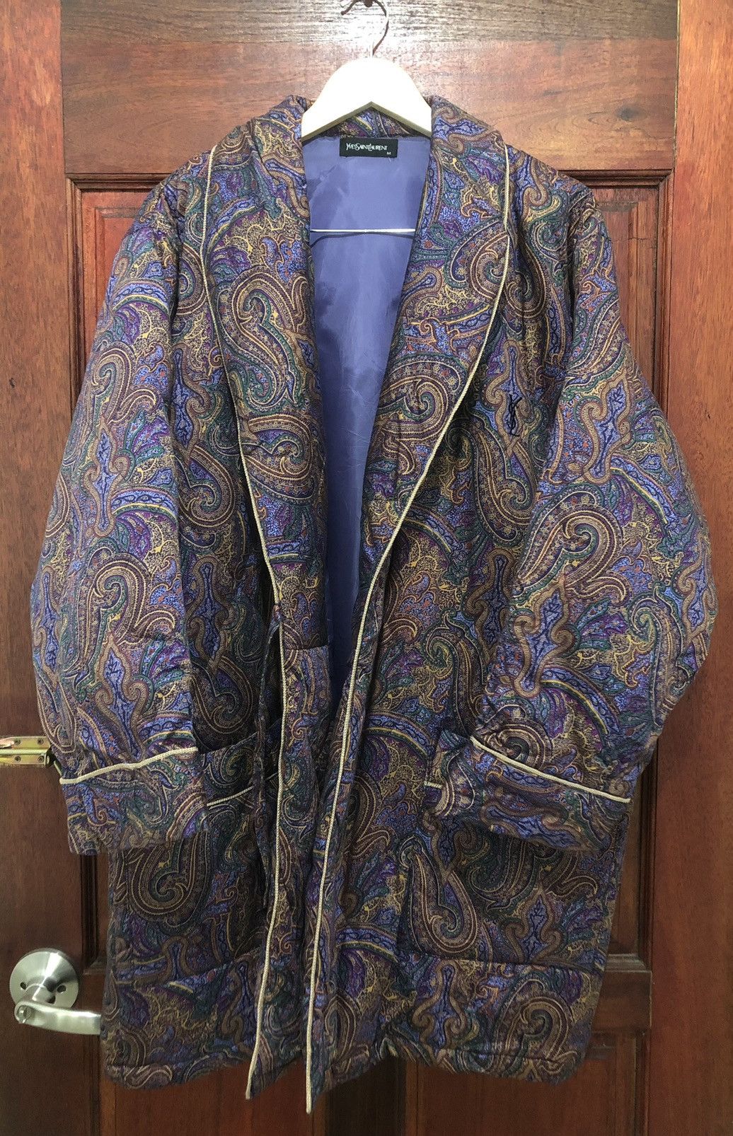 Archival Clothing - Yves Saint Laurent Paisley Quilted Buttonless Cardigan - 1