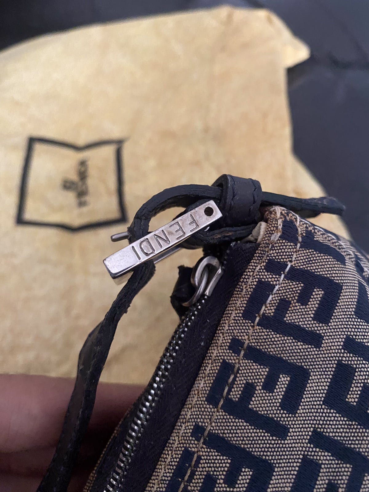 Authentic Fendi FF Zucca Monogram Mini Hand Bag - 19