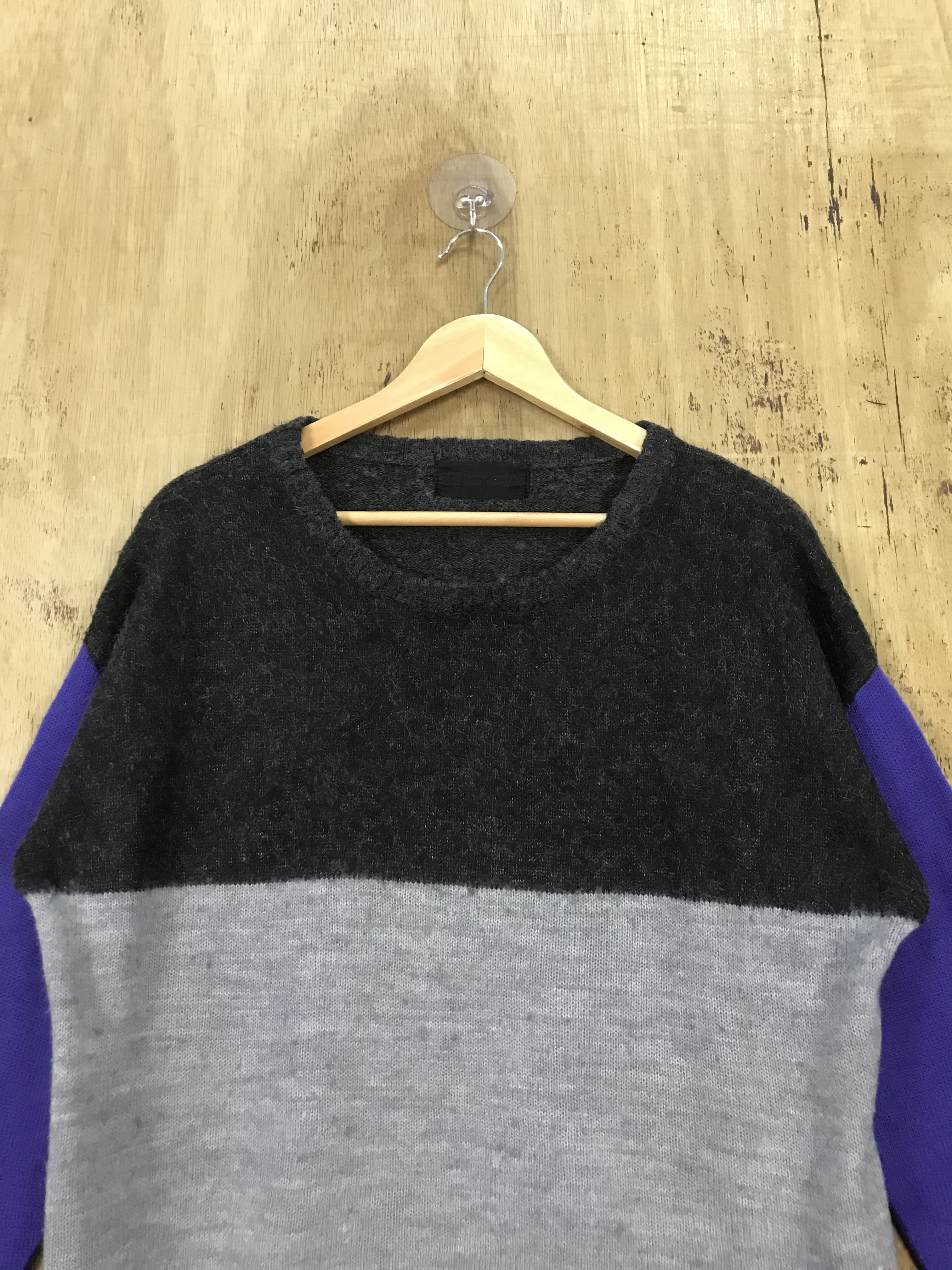Streetwear - Jeanasis Baggy Colorblock Knit Sweater - 2