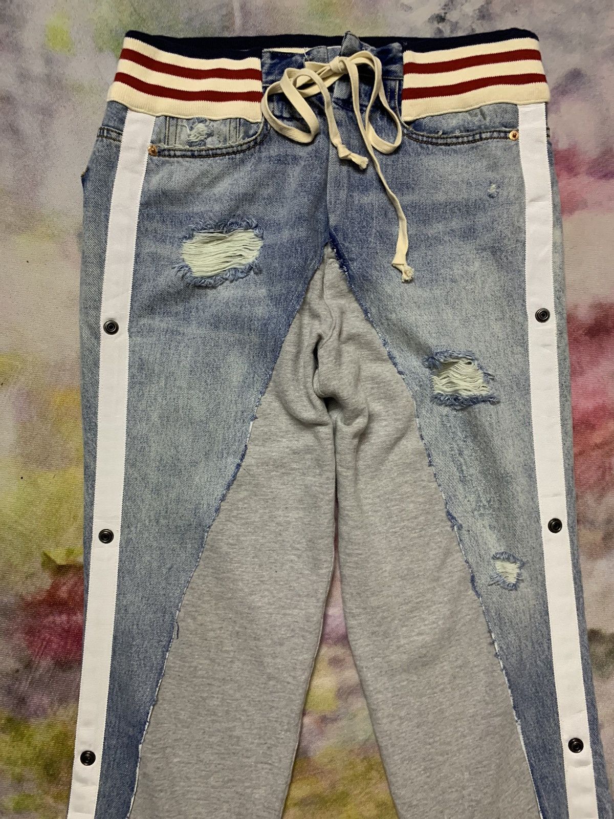 50/50 DENIM BORG LOUNGE HYBRID PANTS - 4