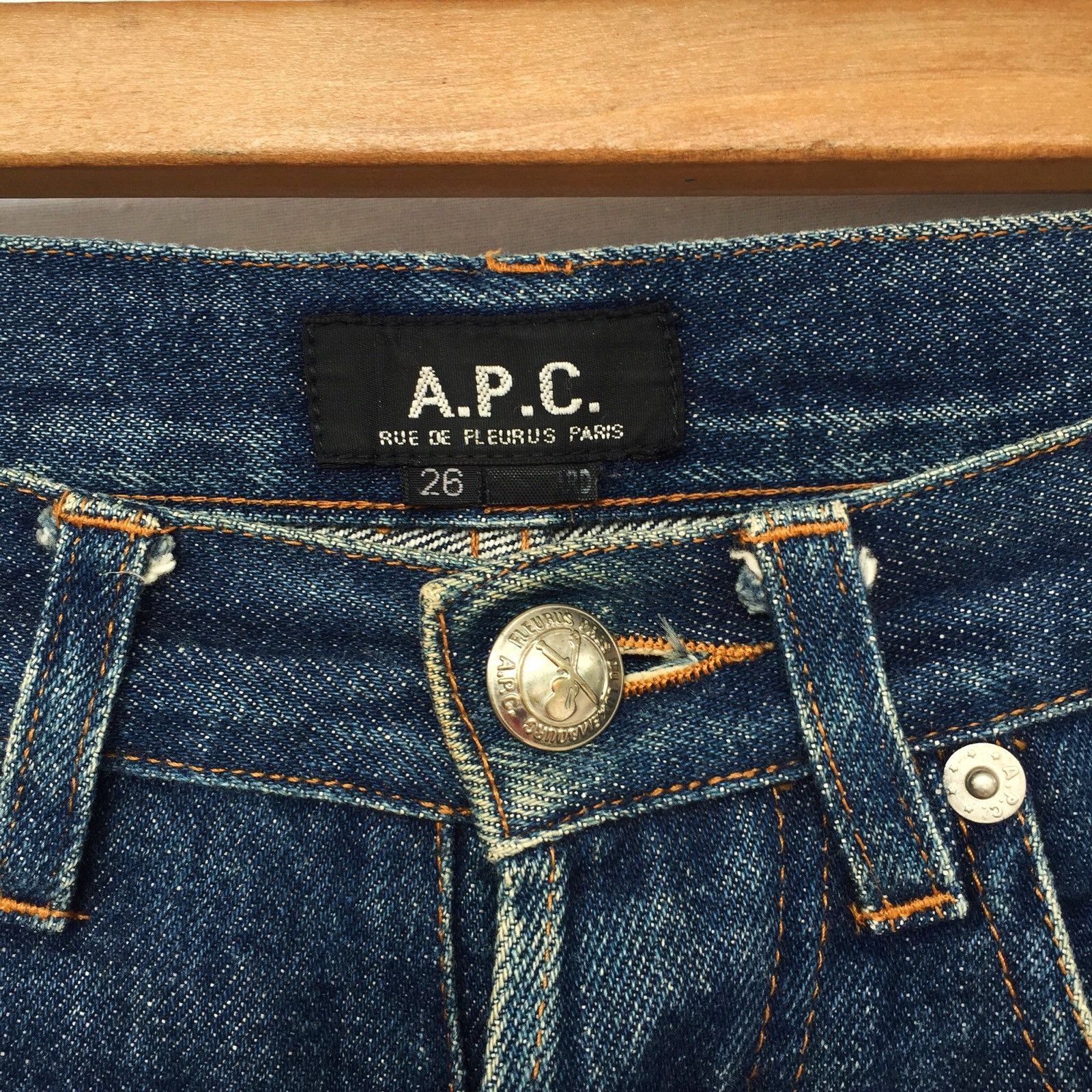 APC Paris Stone Wash Red Selvage Distressed Denim - 8