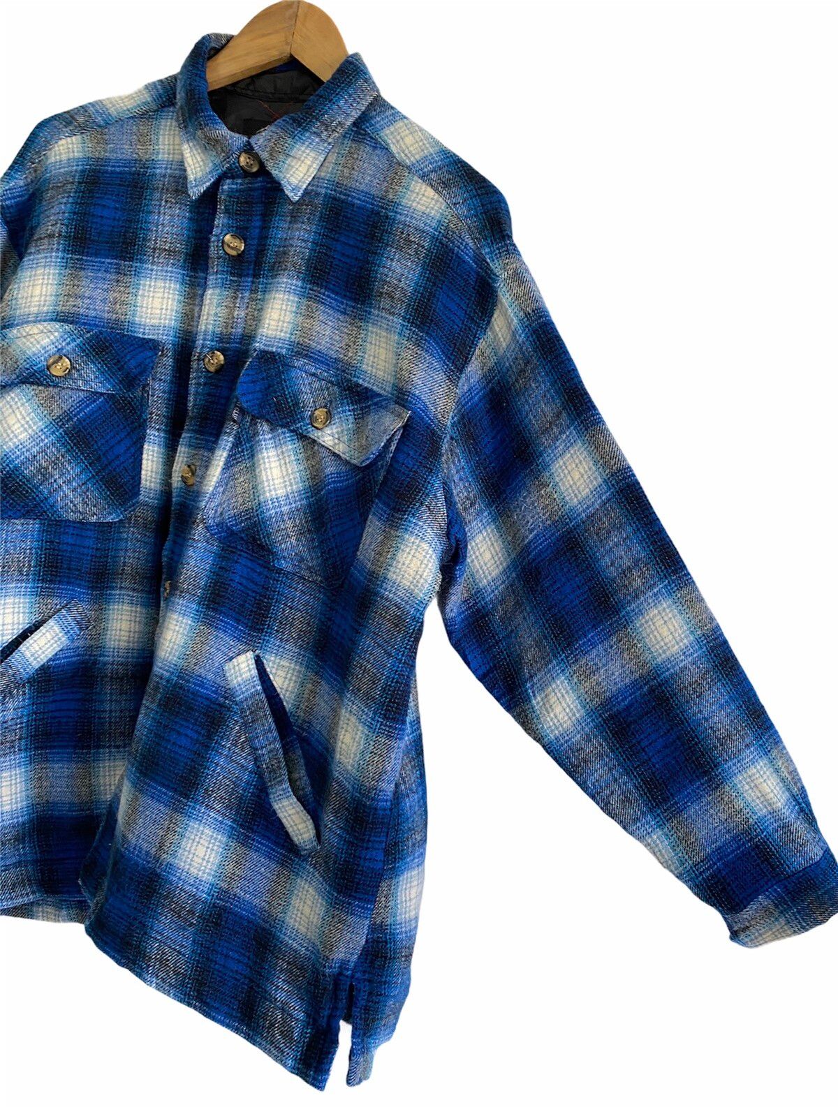 The Real McCoy's - 🔥Vintage McCoy’s Blue Flannel Checked Button Up Jacket - 5
