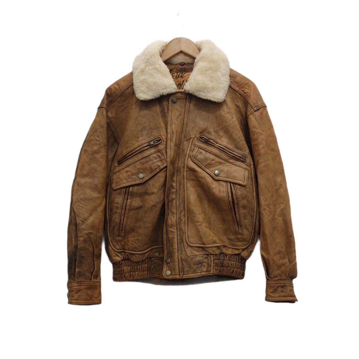 B 3 - B-3 Indian Motorcycle Sherpa Full Leather Vintage Jacket - 1