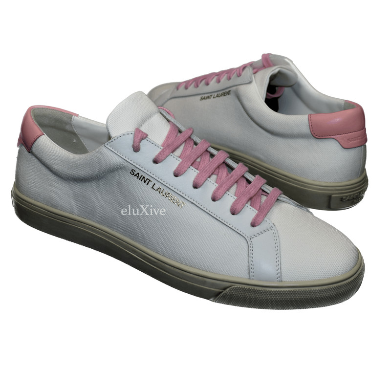 Saint Laurent White Canvas Andy Low Top Sneakers - 1