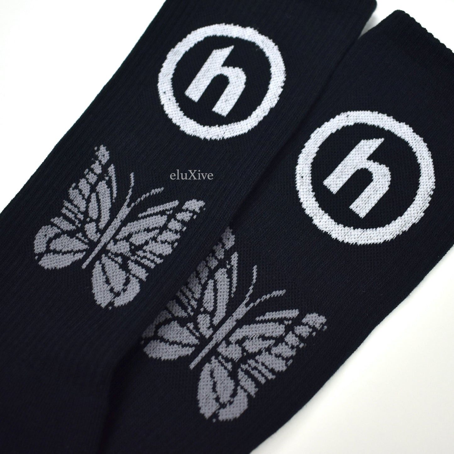 Hidden NY Needles Logo Knit Socks Black - 5