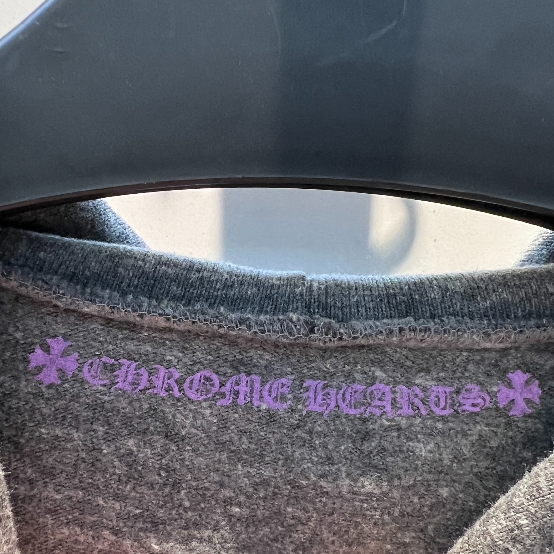 Chrome Hearts gray double arm purple three element T-bar sweatshirt - 5