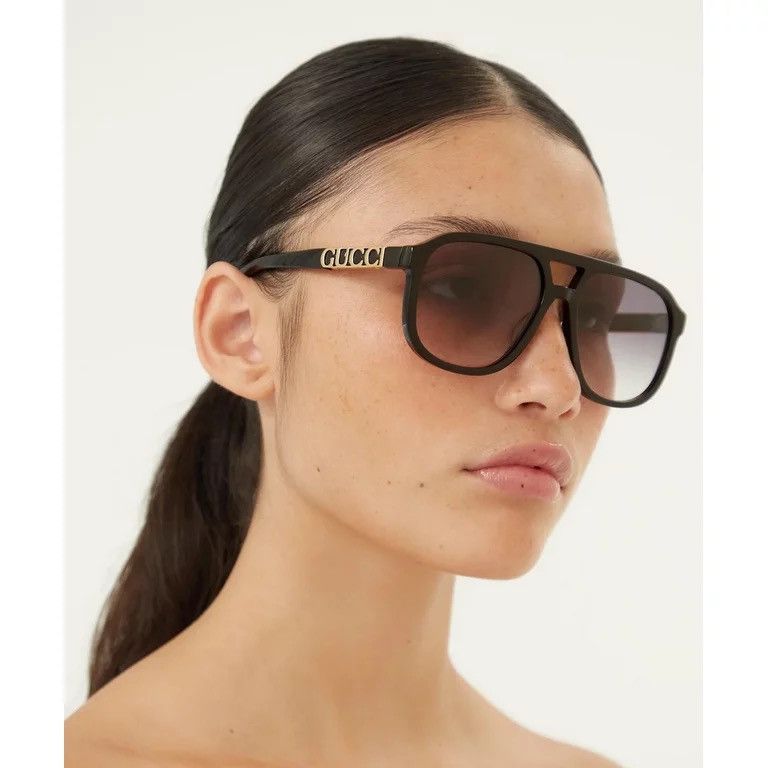 NEW GUCCI GG1188S 001 AVIATOR BLACK UNISEX SUNGLASSES GUCCI - 3