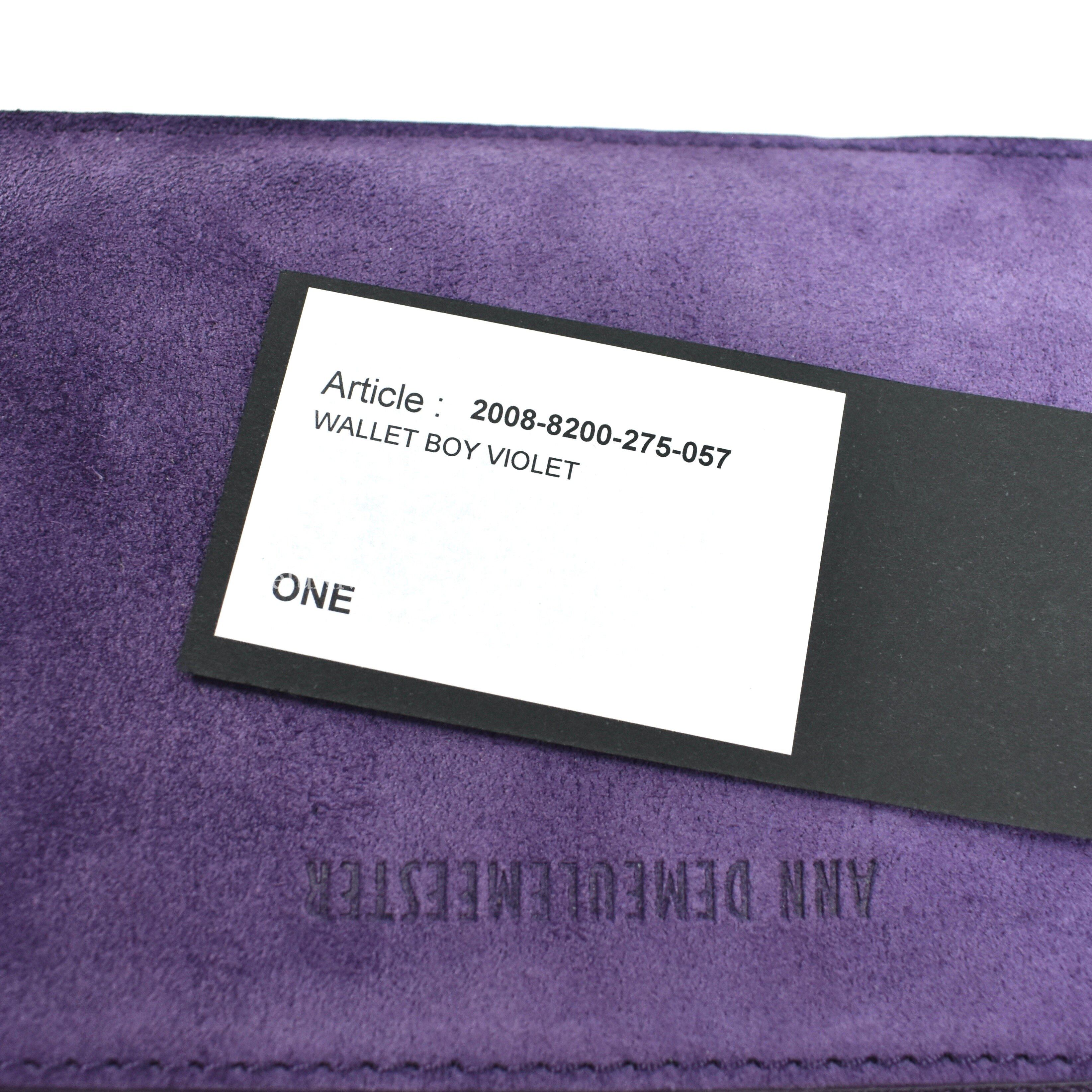 Purple Suede Logo Embossed Zip Wallet Pouch NWT - 6