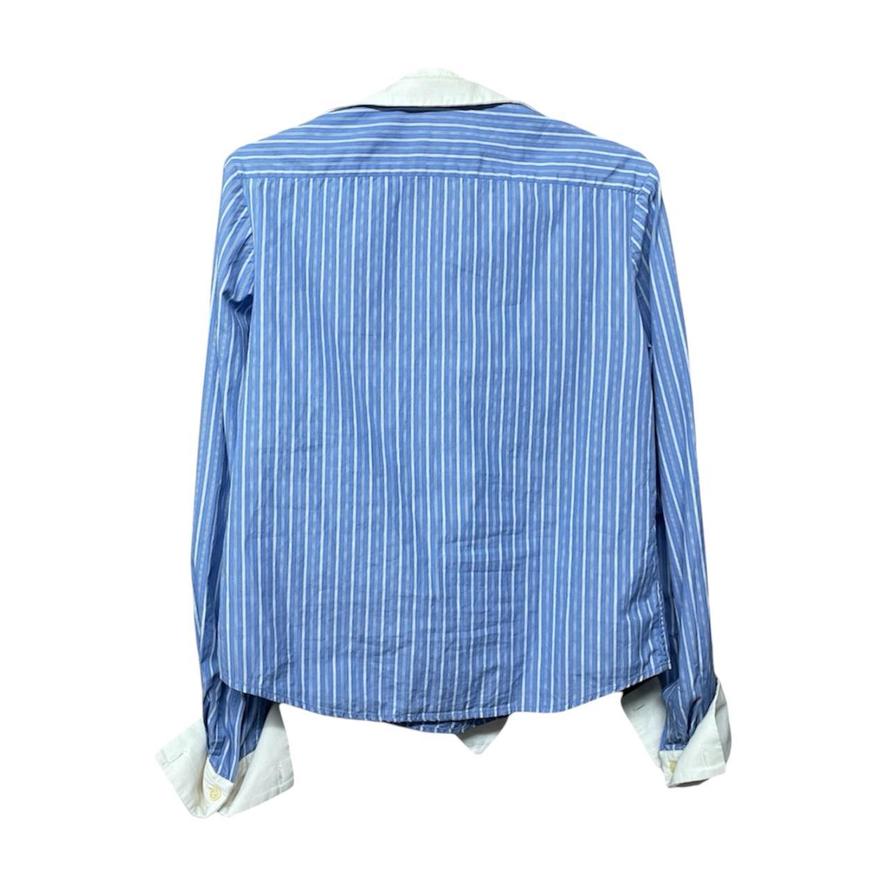 Vivienne Westwood Women's Blue and White Striped Tuxedo Shirt - 3