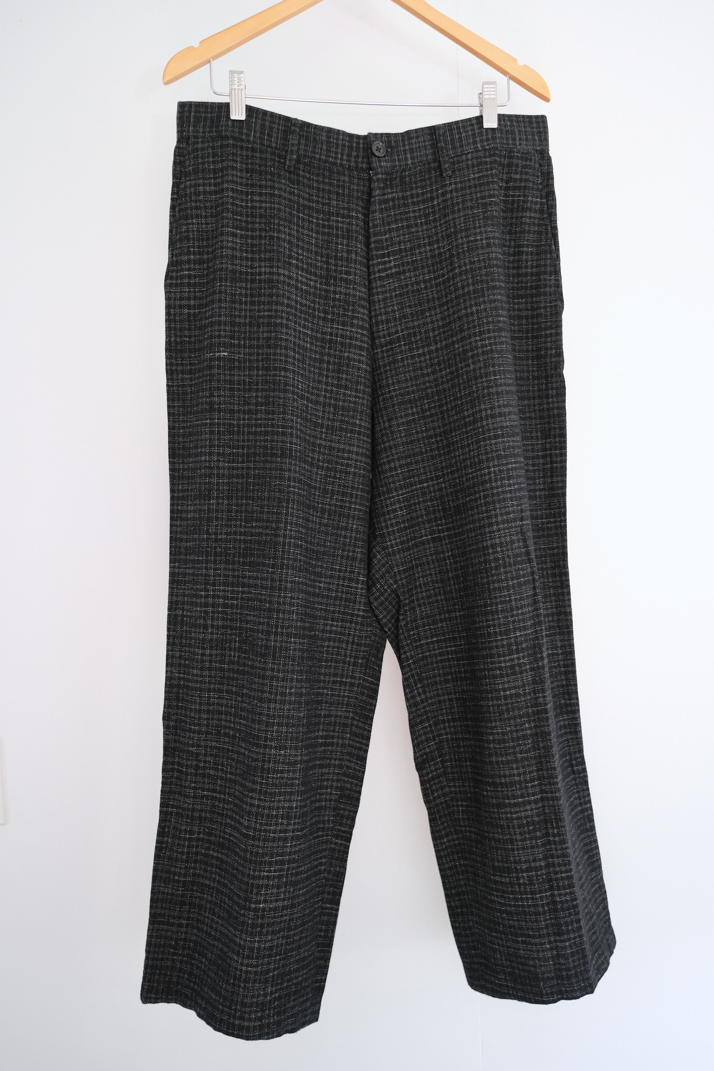 🎐 YFM [1990s] Wide Grid-Weave Pants - 19