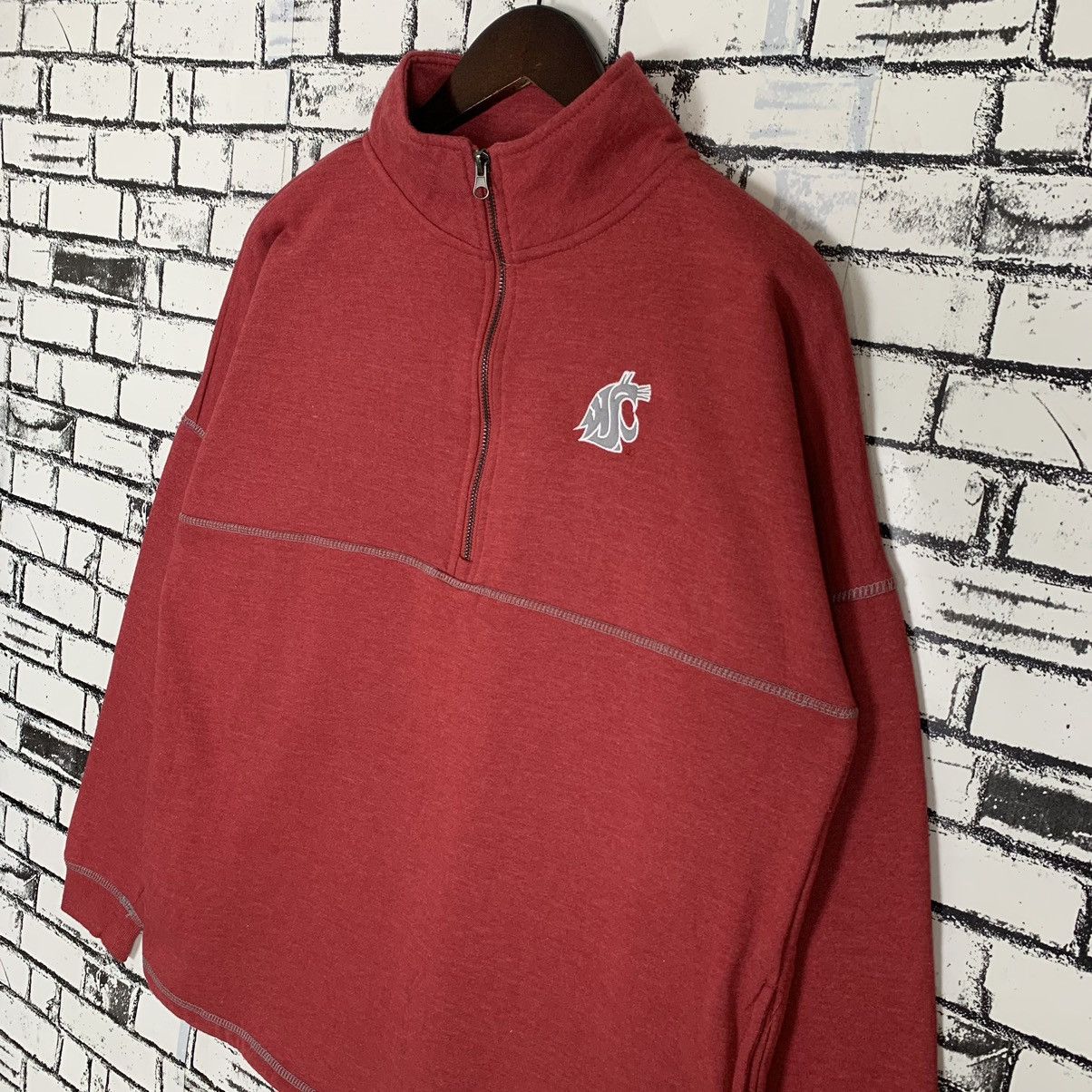 Vintage - Washington State University Cougars Small Logo Half Zip - 4