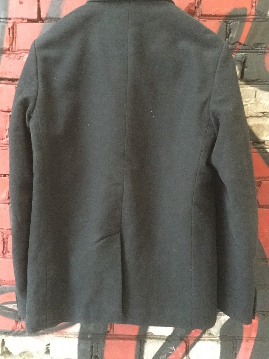 Real 1990's ARCHIVE BLACK LABEL heavyweight blue pea coat - 4