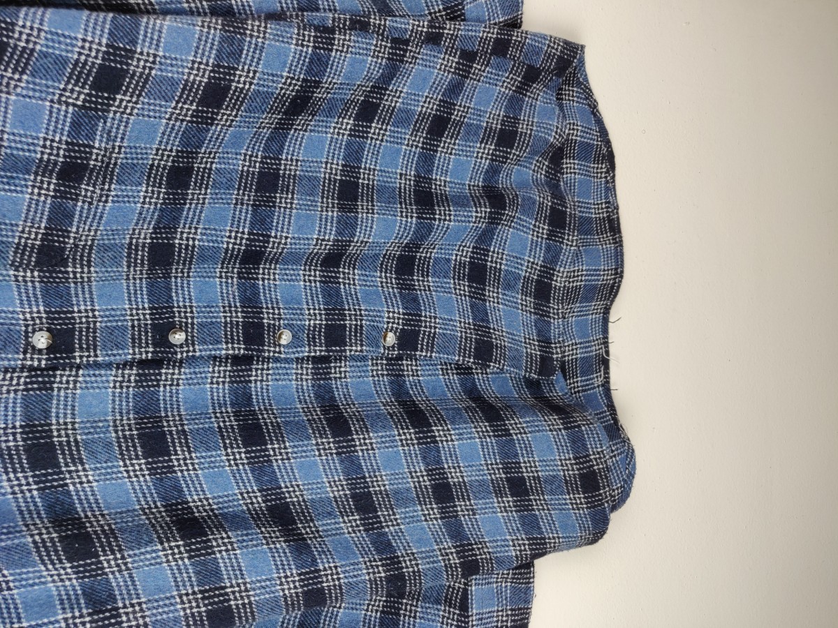 Flannel - Finch Japan Blue Check Button Up Shirt Oxford - 5