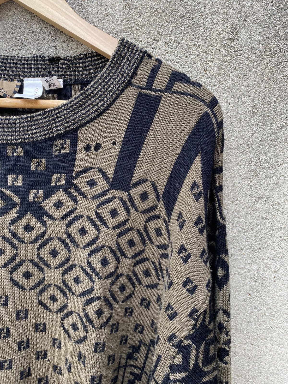 🔥 Archive Fendi Monogram Knitwear Made Italy - 7
